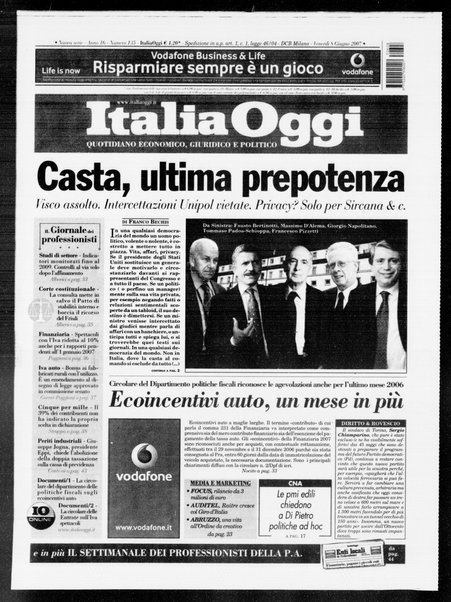 Italia oggi : quotidiano di economia finanza e politica